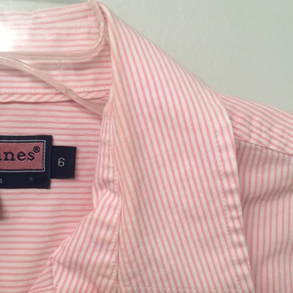 Pretty Pink Stripe Vineyard Vines Button Down Sz 6 - Picture 7 of 7